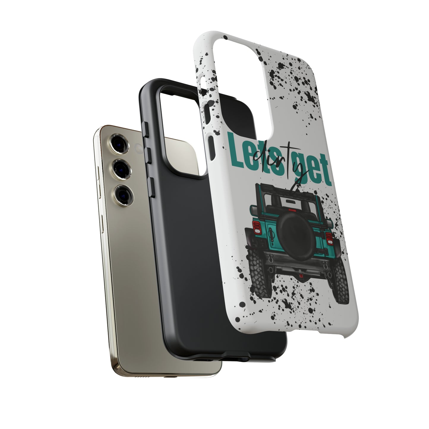 Lets Get Dirty Protective Phone Case for Iphone, Google and Samsung Splatter Turquoise