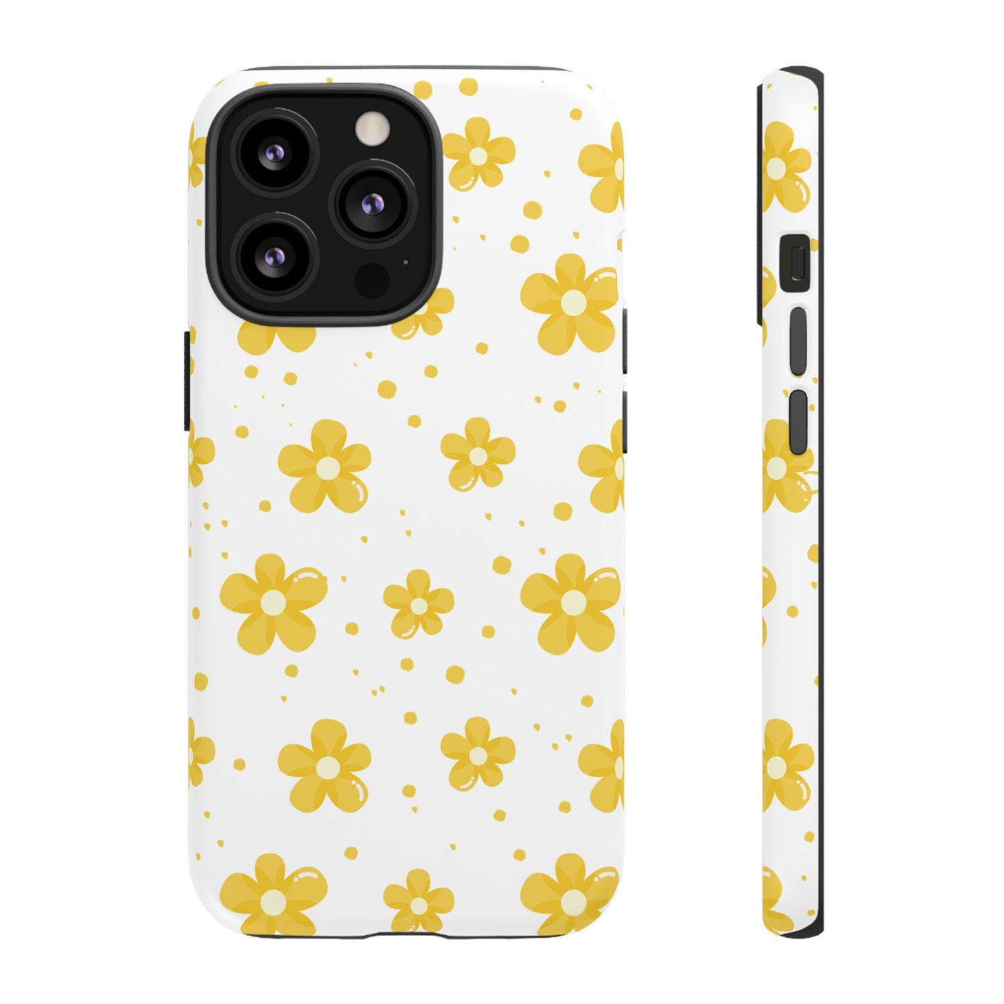 Yellow Flowers Protective Phone Case for Google, Apple and Samsung Phones