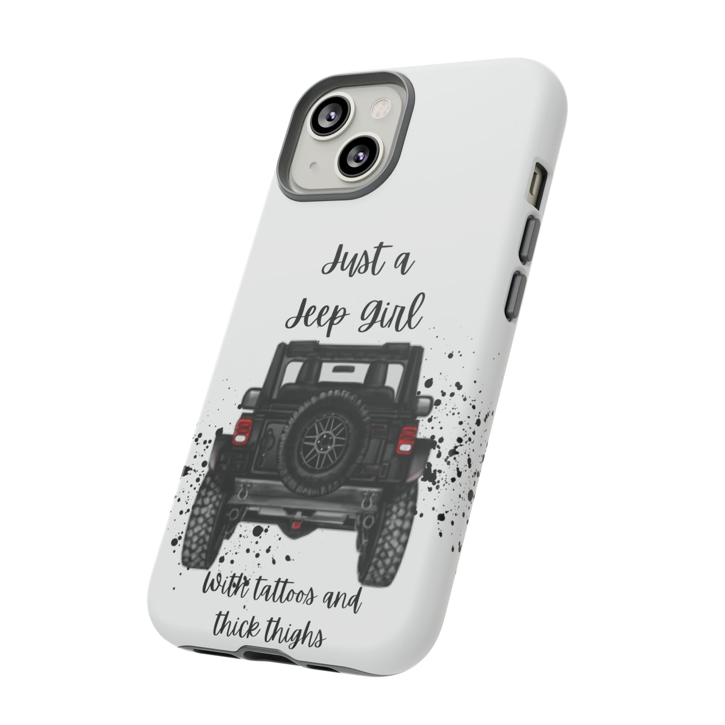 Off Road Girl with Tattoos and Thick Thighs Black Protective Phone Case