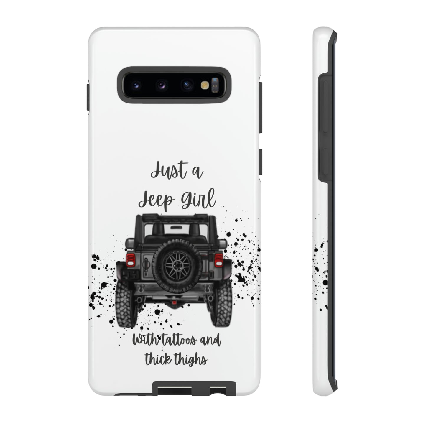 Off Road Girl with Tattoos and Thick Thighs Grey Protective Phkne Case