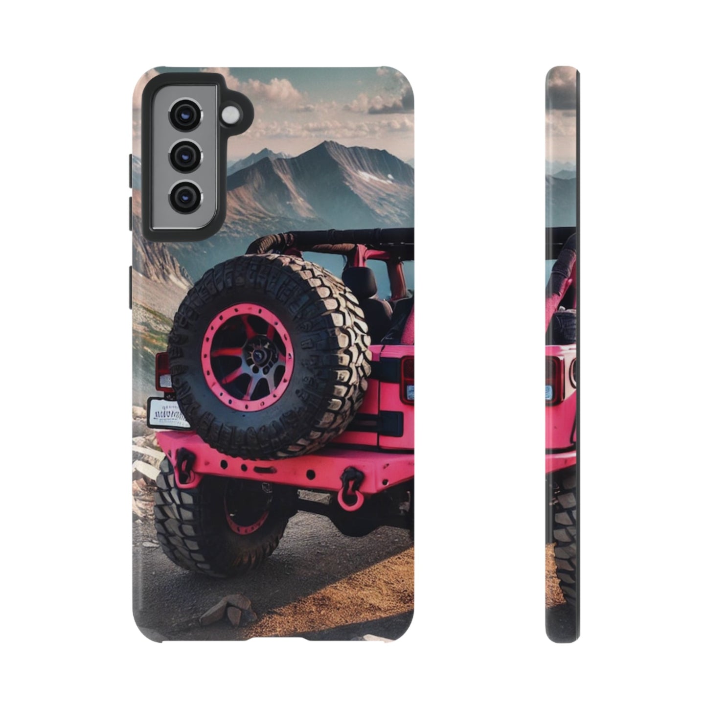 Pink Jeep Tire Protective Phone Case