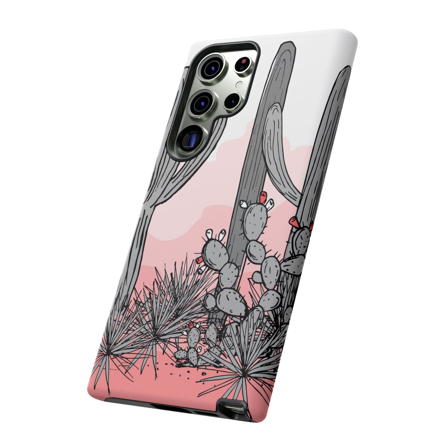 Pastel Cactus Sunset Protective Phone Case