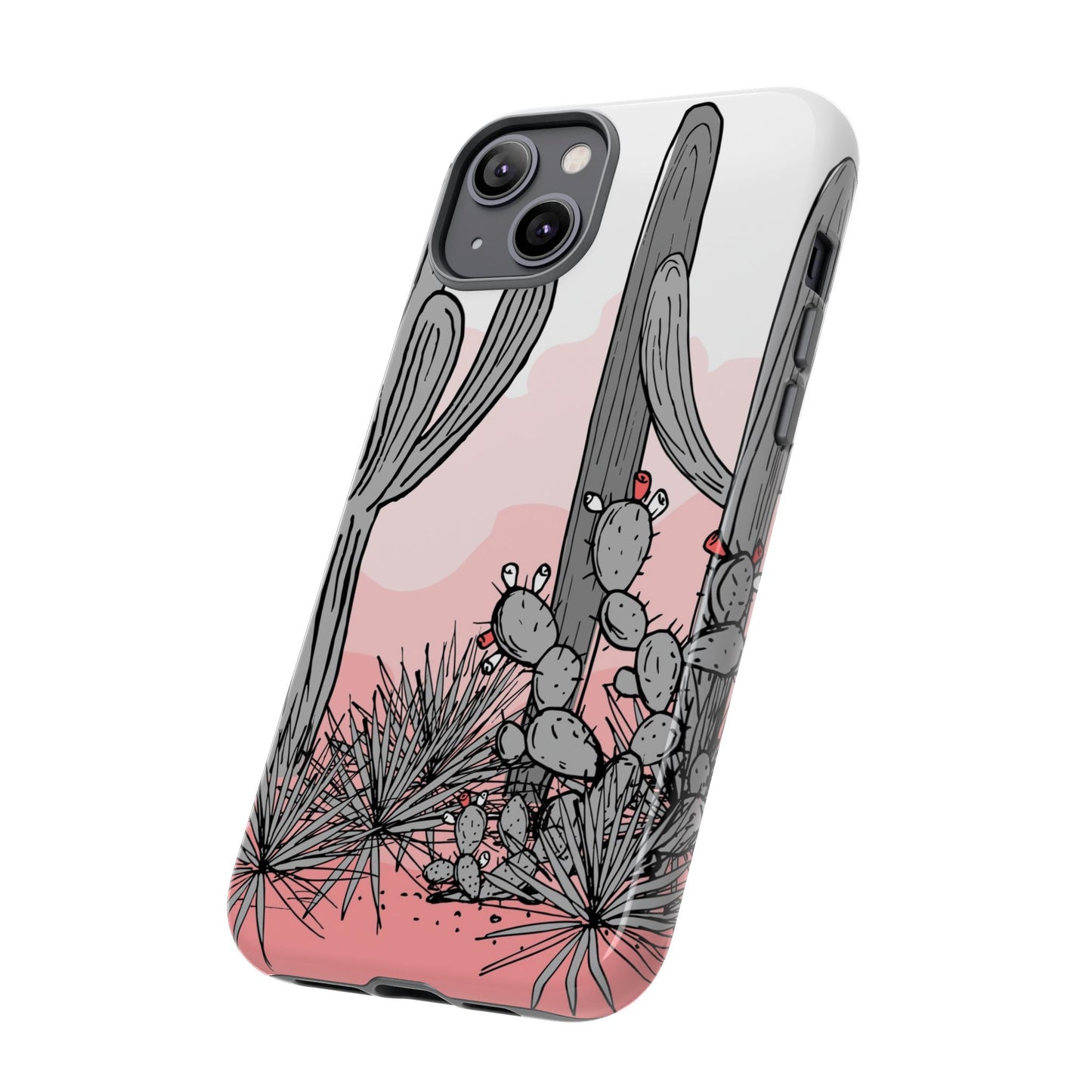 Pastel Cactus Sunset Protective Phone Case