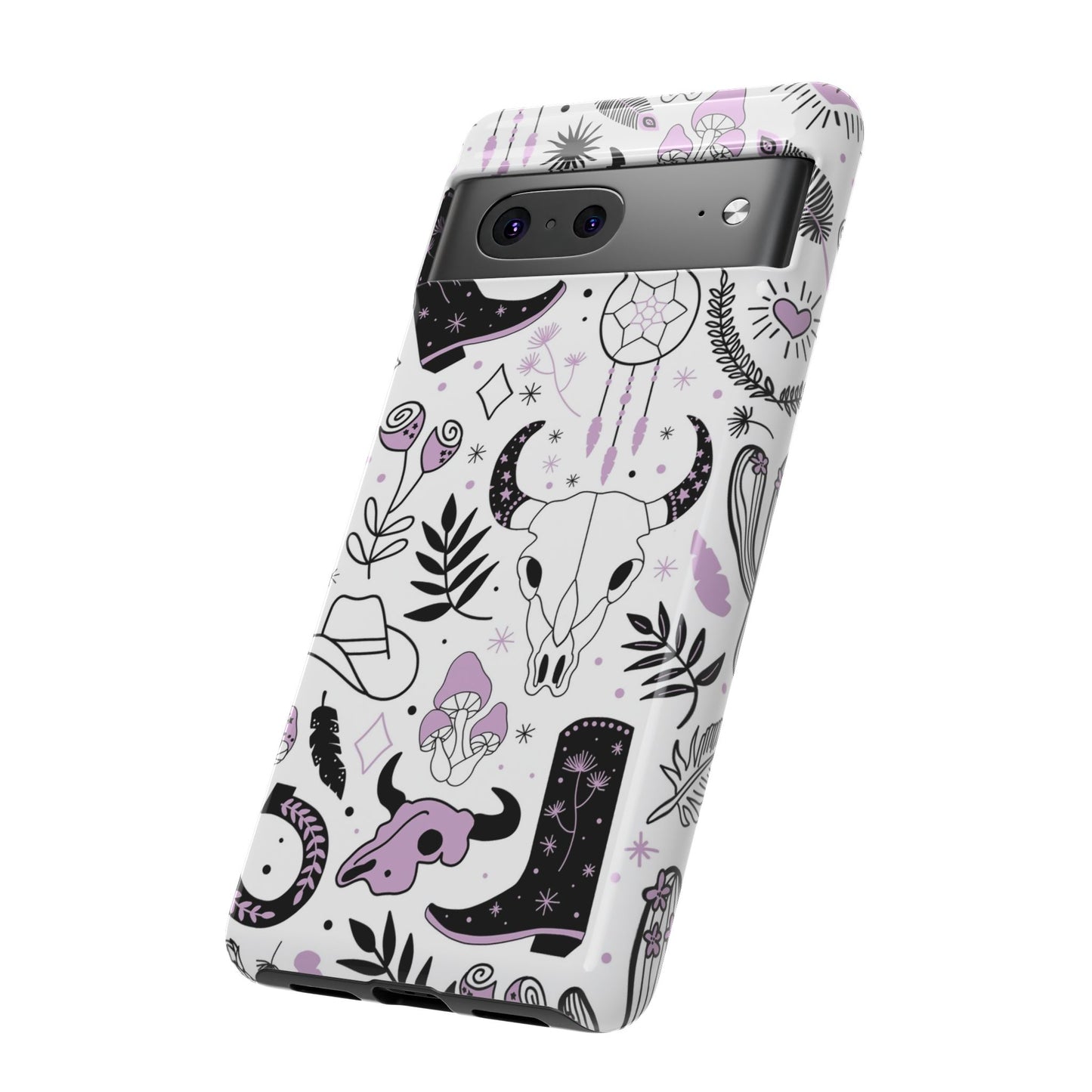 Purple and Black Western Protective Drop Proof Case Iphone, Samsung and Google phones