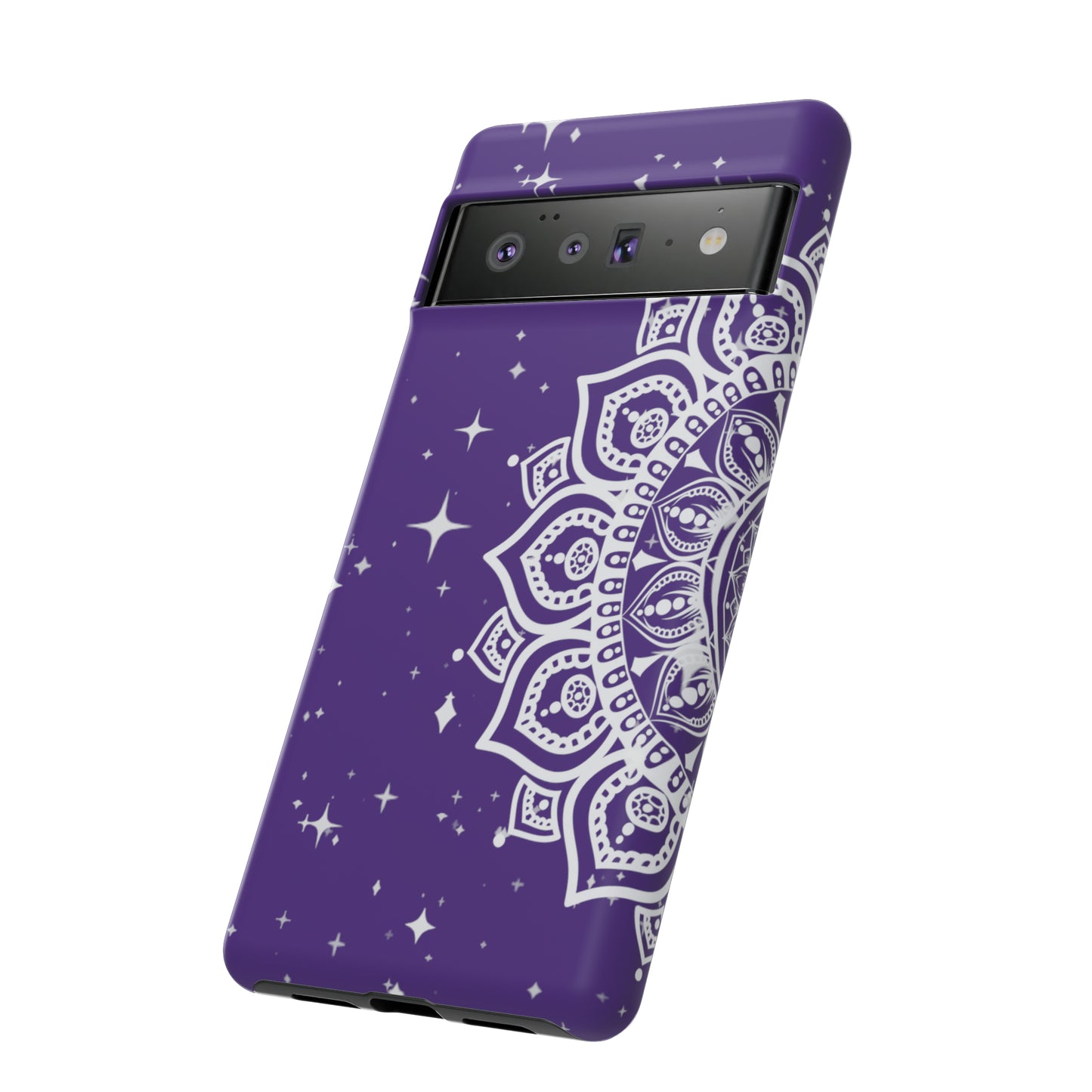 Purple mandala protective phone case for iPhone, Samsung and Google