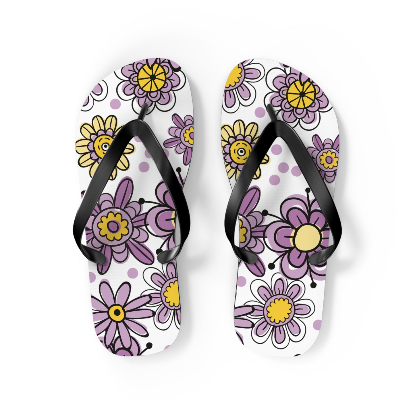 Purple Flower Summer Flip Flops