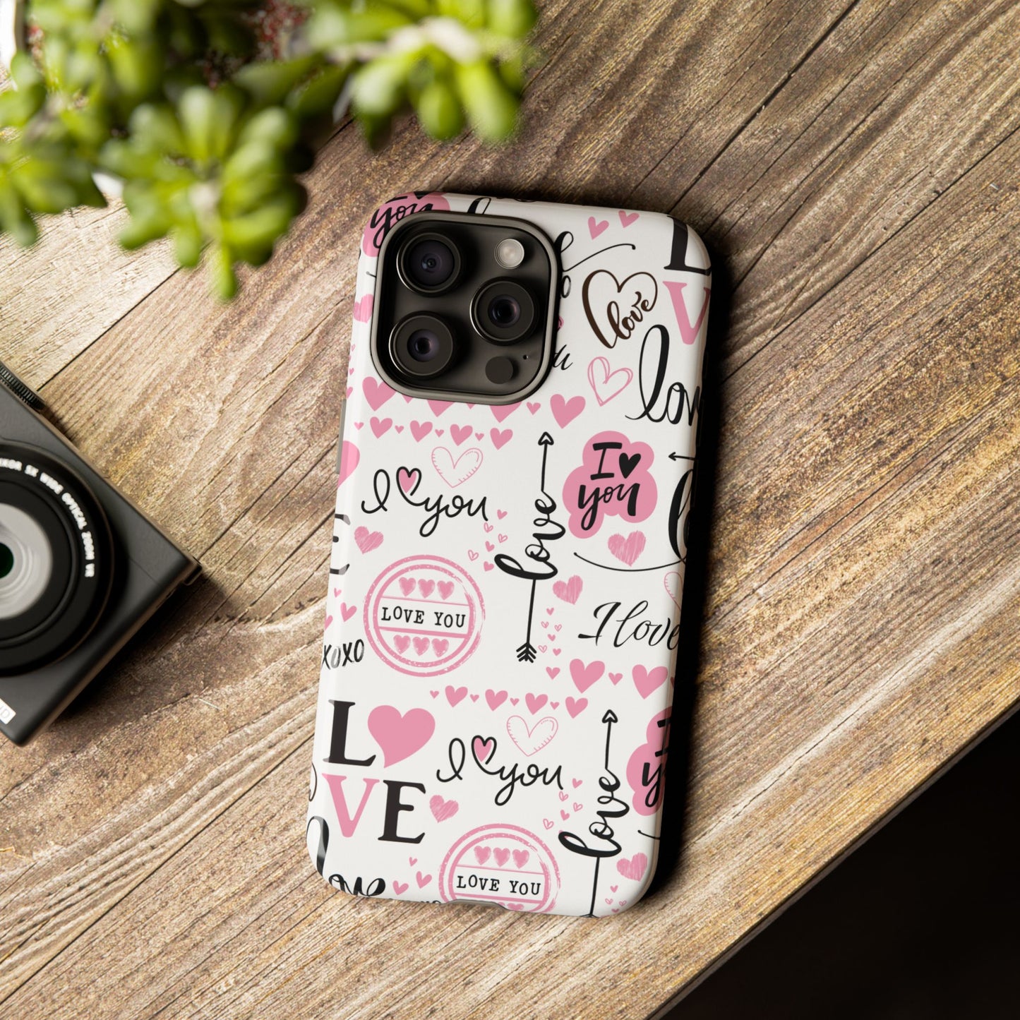 Valentine Love Pink Protective Phone Case for Iphone, Samsung and Google Devices