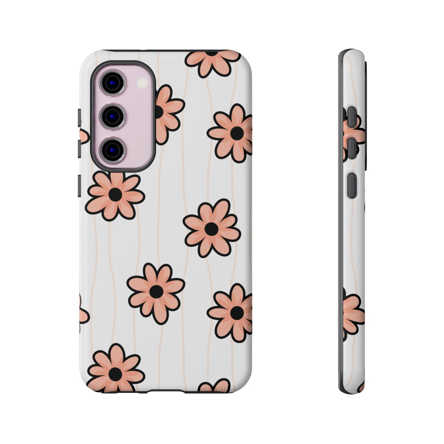 Pink Flowers Protective Phone Case