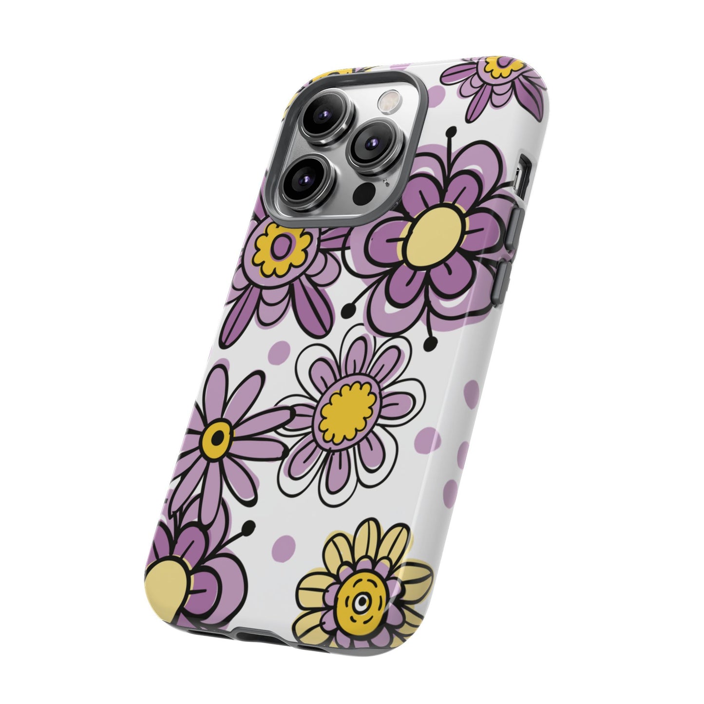 Purple Flowers Protective Phone Case