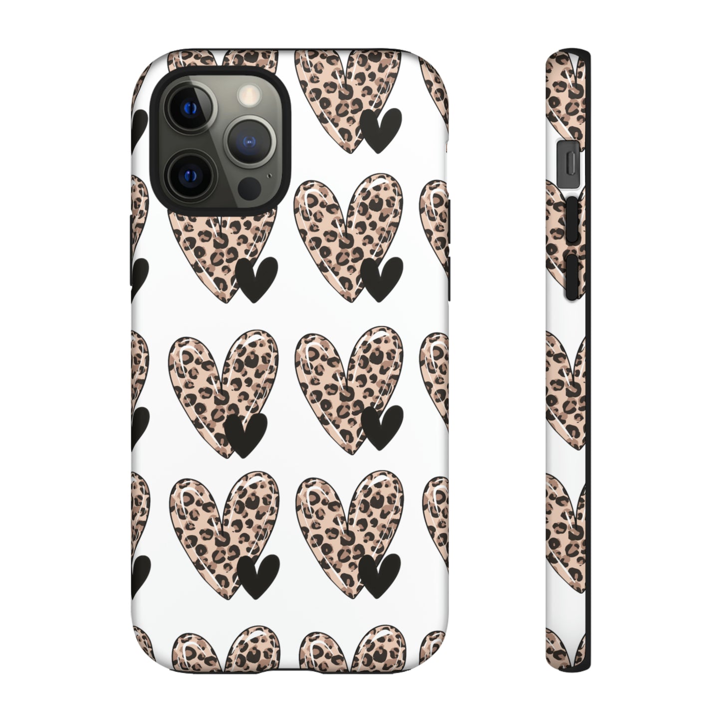 Leopard Hearts Protective Case for IPhone. Samsung and Google phones