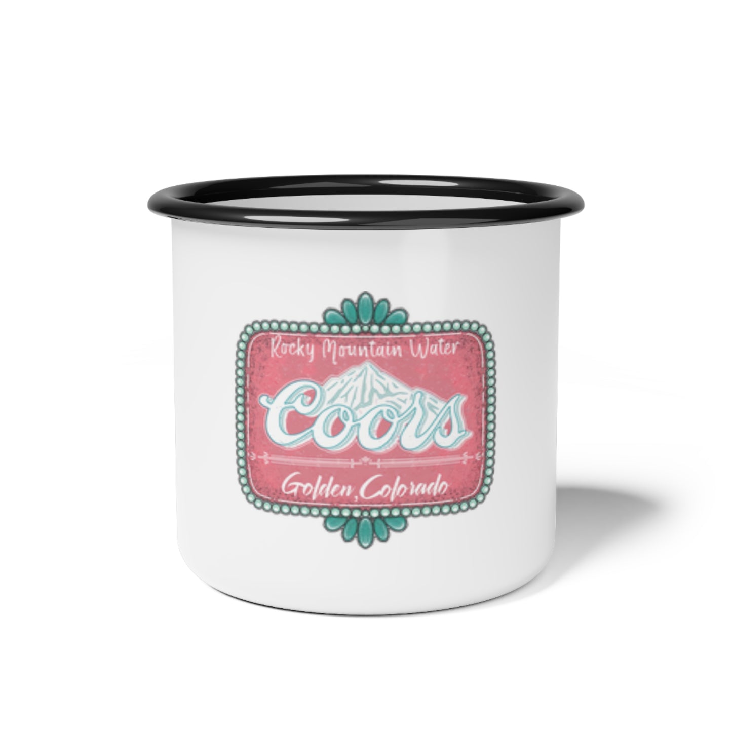 Pink Coors Rocky Mountain Enamel Camp Cup