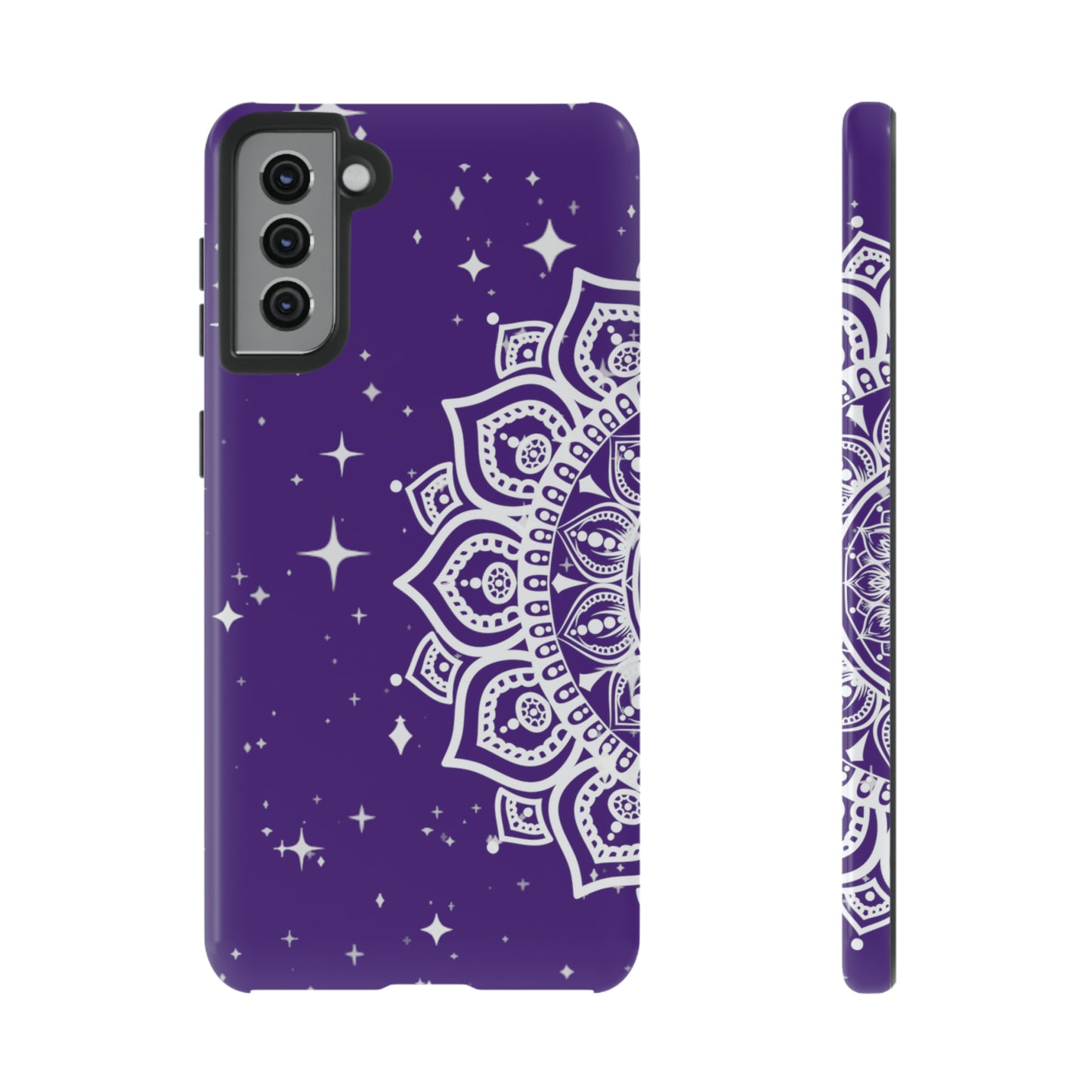 Purple mandala protective phone case for iPhone, Samsung and Google