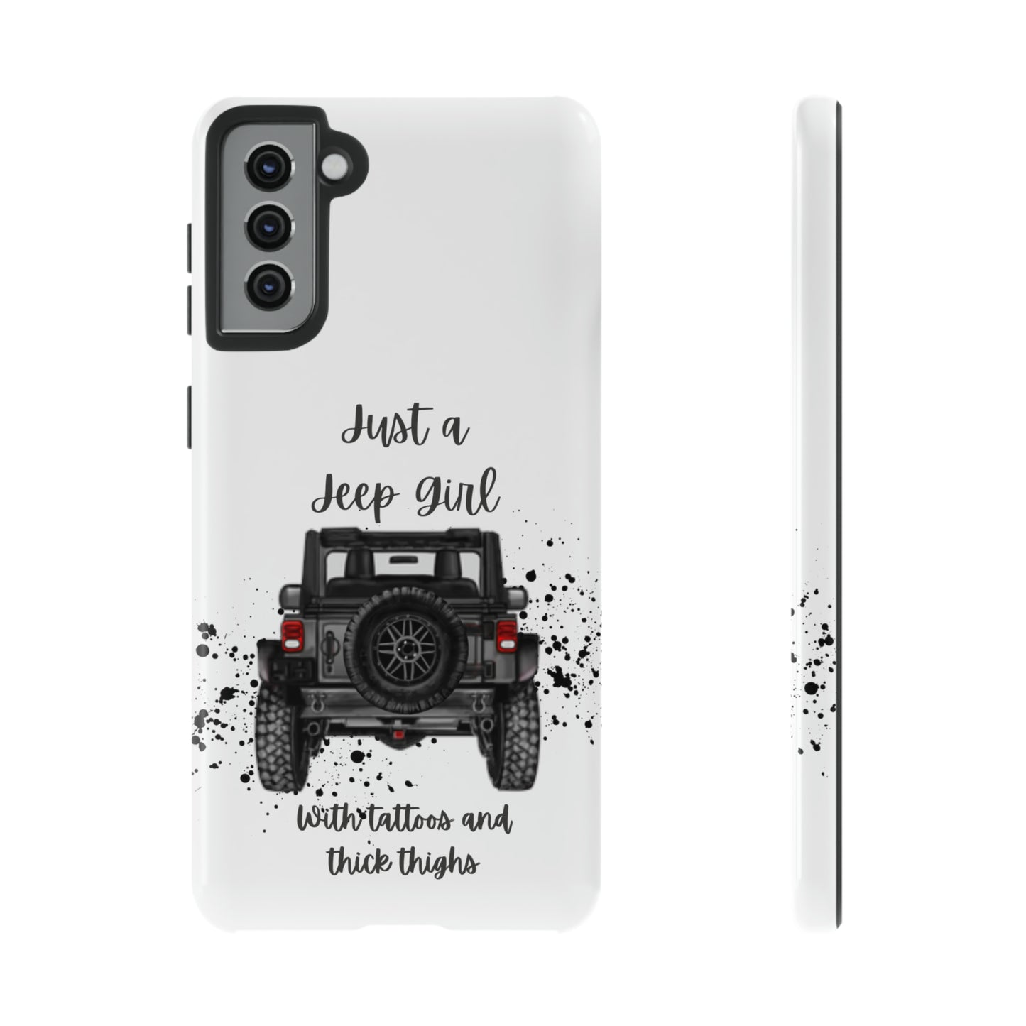 Off Road Girl with Tattoos and Thick Thighs Grey Protective Phkne Case