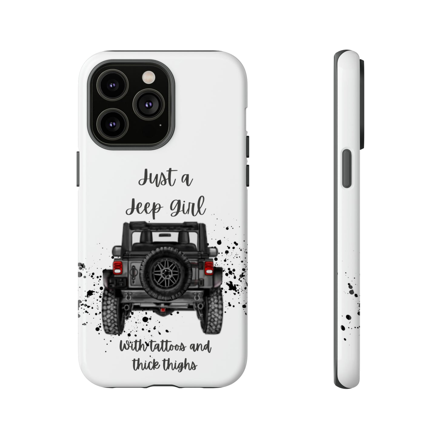 Off Road Girl with Tattoos and Thick Thighs Grey Protective Phkne Case