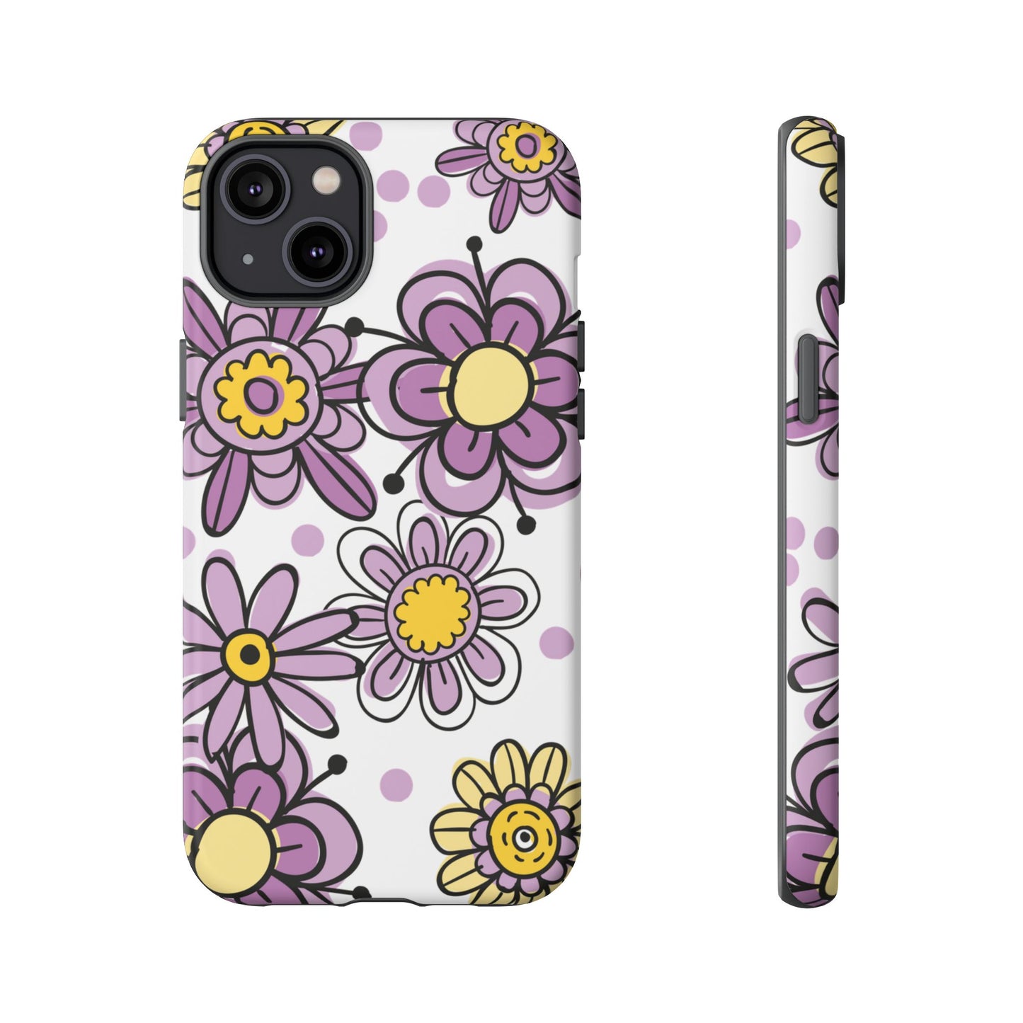Purple Flowers Protective Phone Case