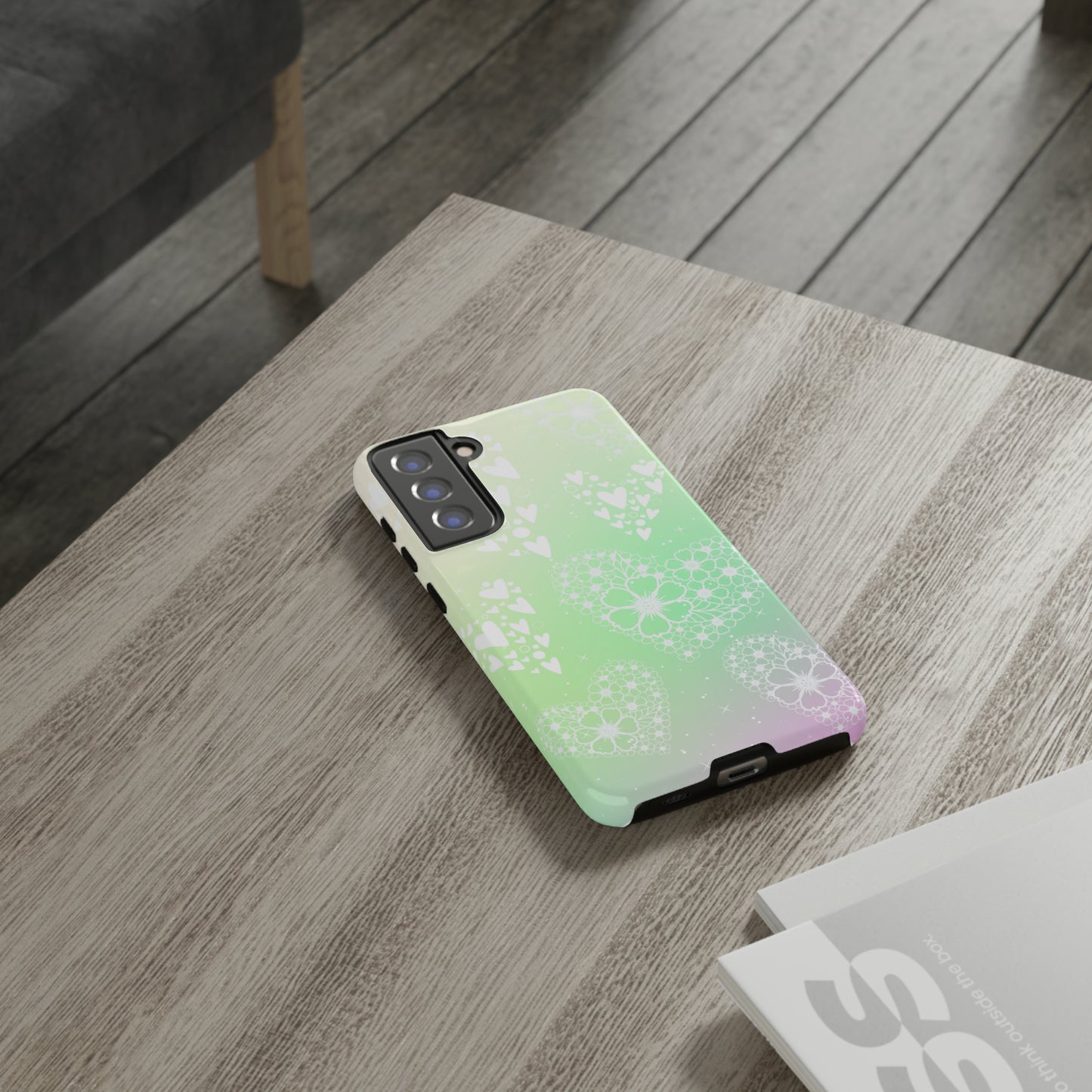 Pastel Heart Ombre Protective Case for Iphone, Google and Samsung