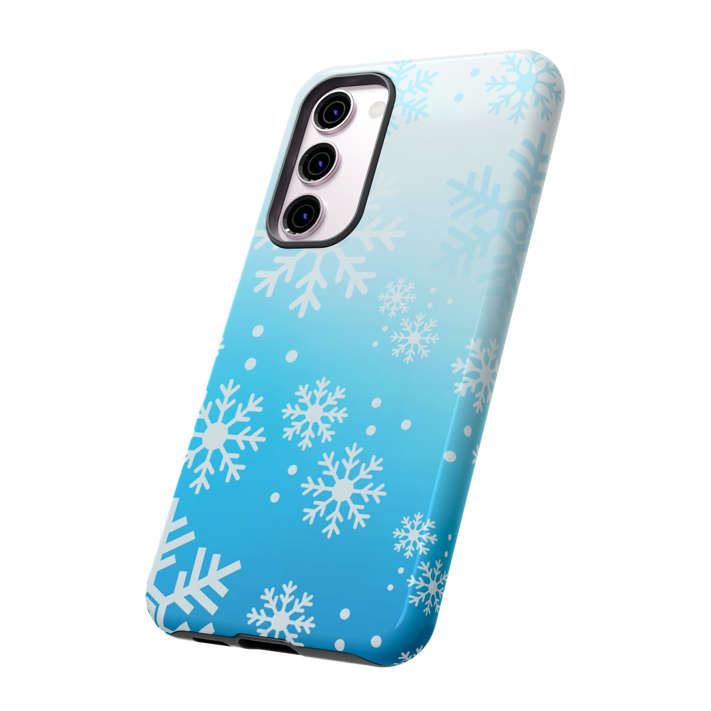 Winter, frozen, snowflake ombré protective phone case for Google, Samsung and IPhone