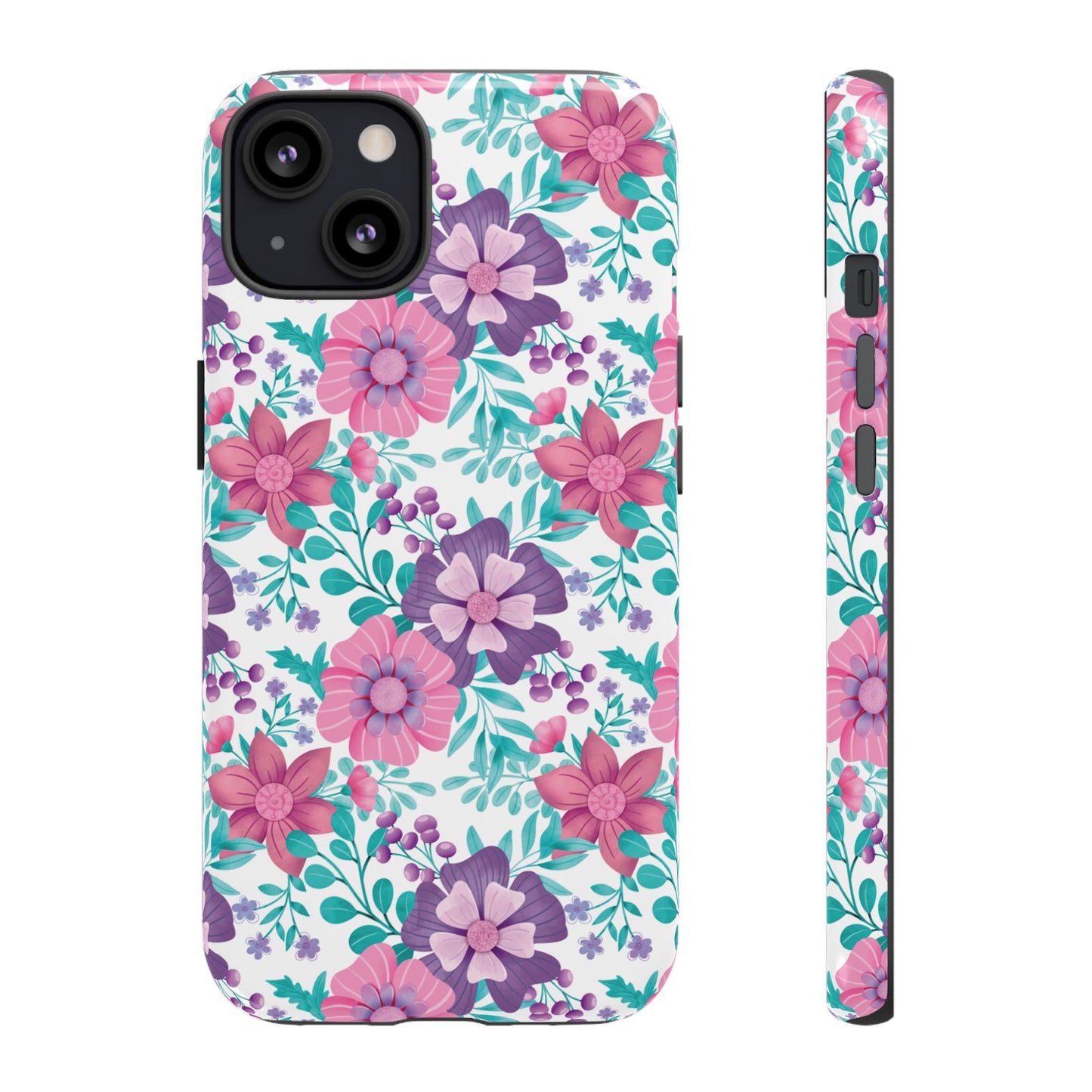 Pastel Flowers Protective Phone Case