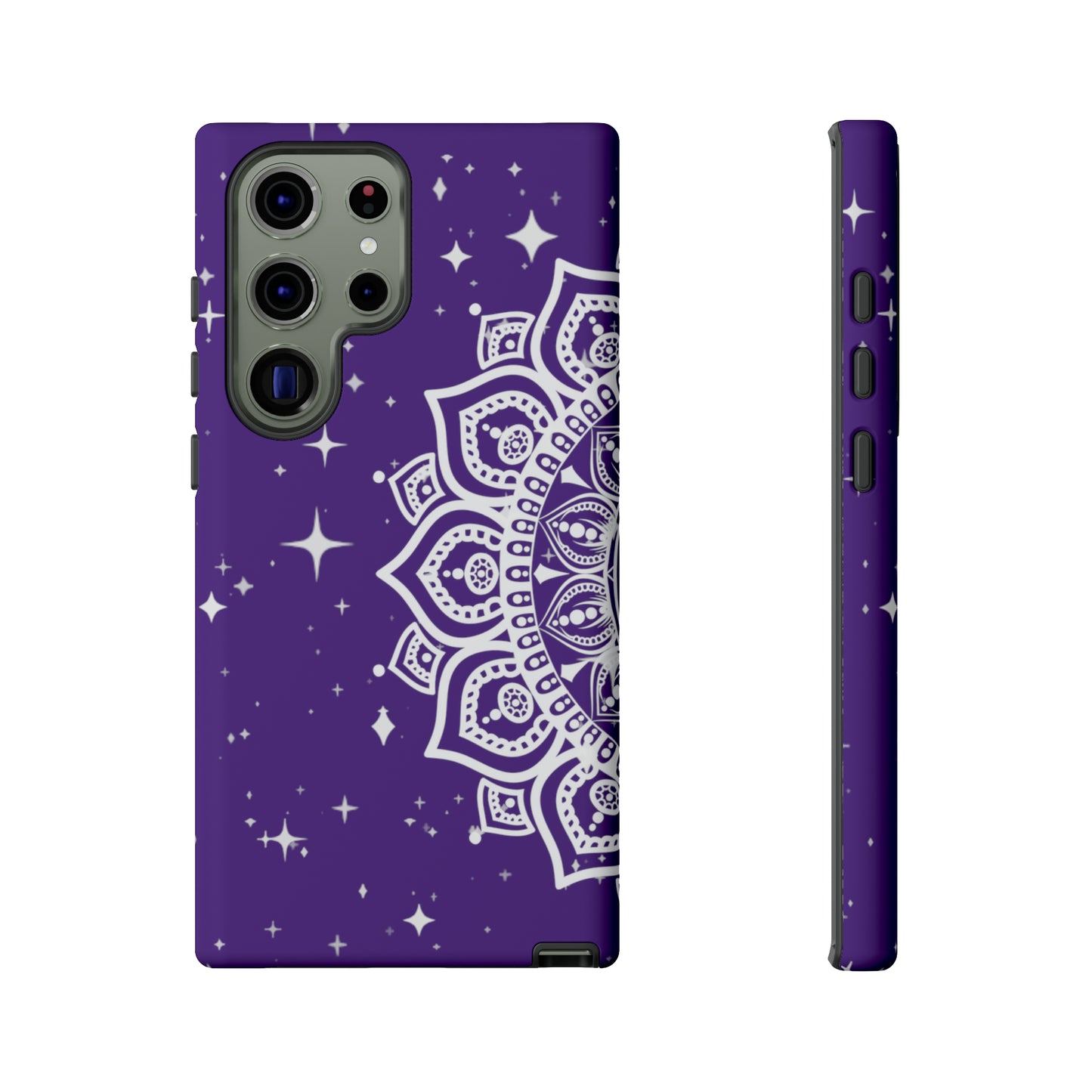 Purple mandala protective phone case for iPhone, Samsung and Google