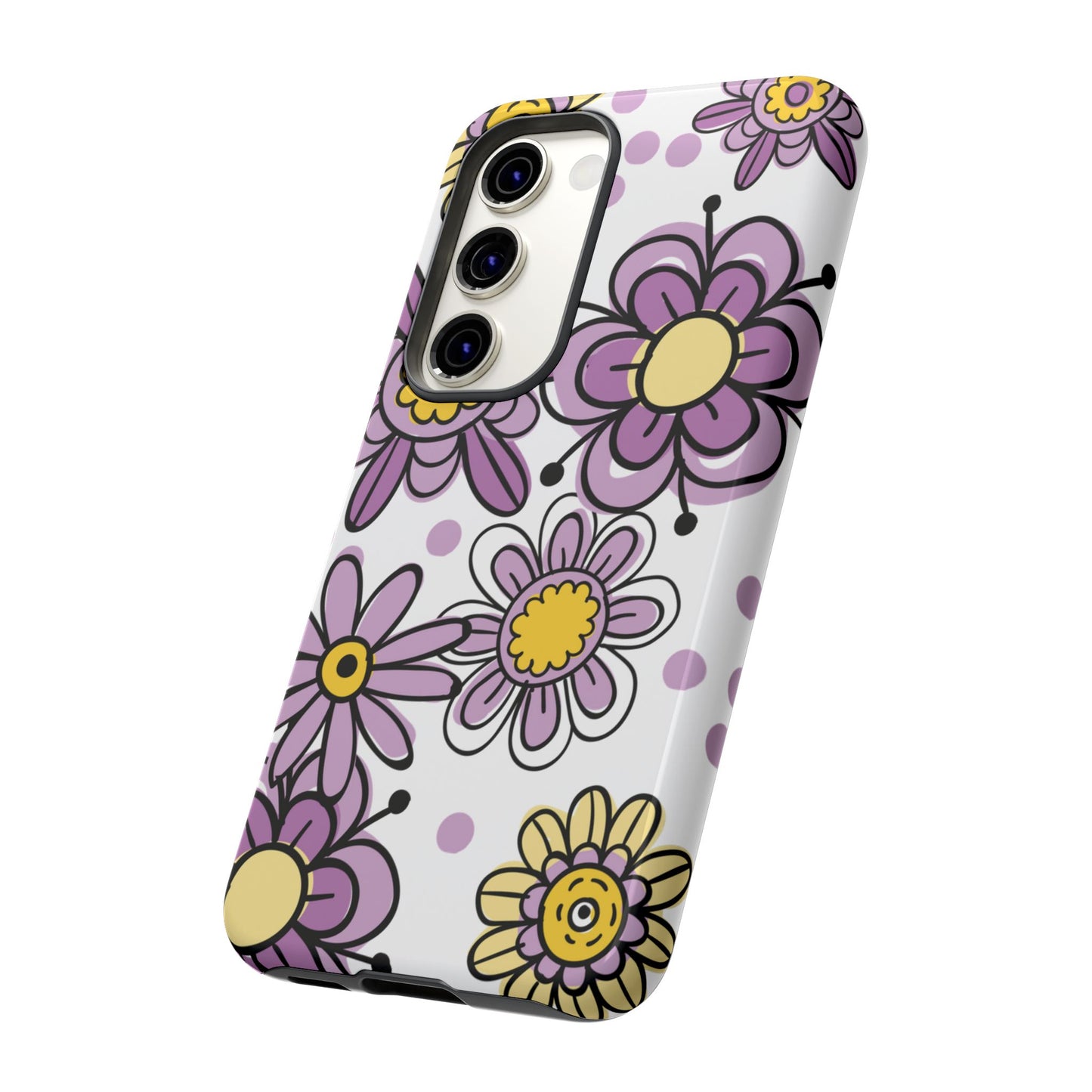 Purple Flowers Protective Phone Case