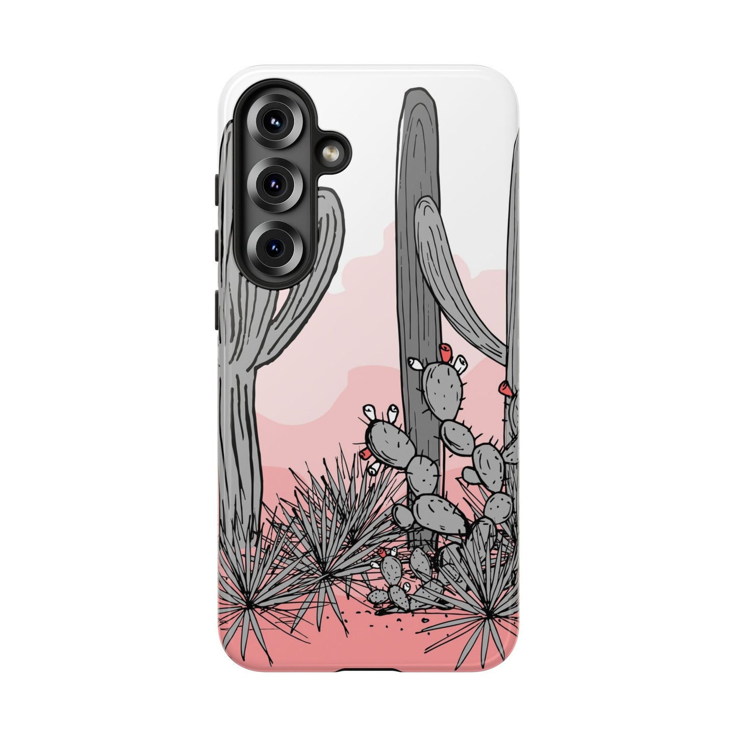 Pastel Cactus Sunset Protective Phone Case