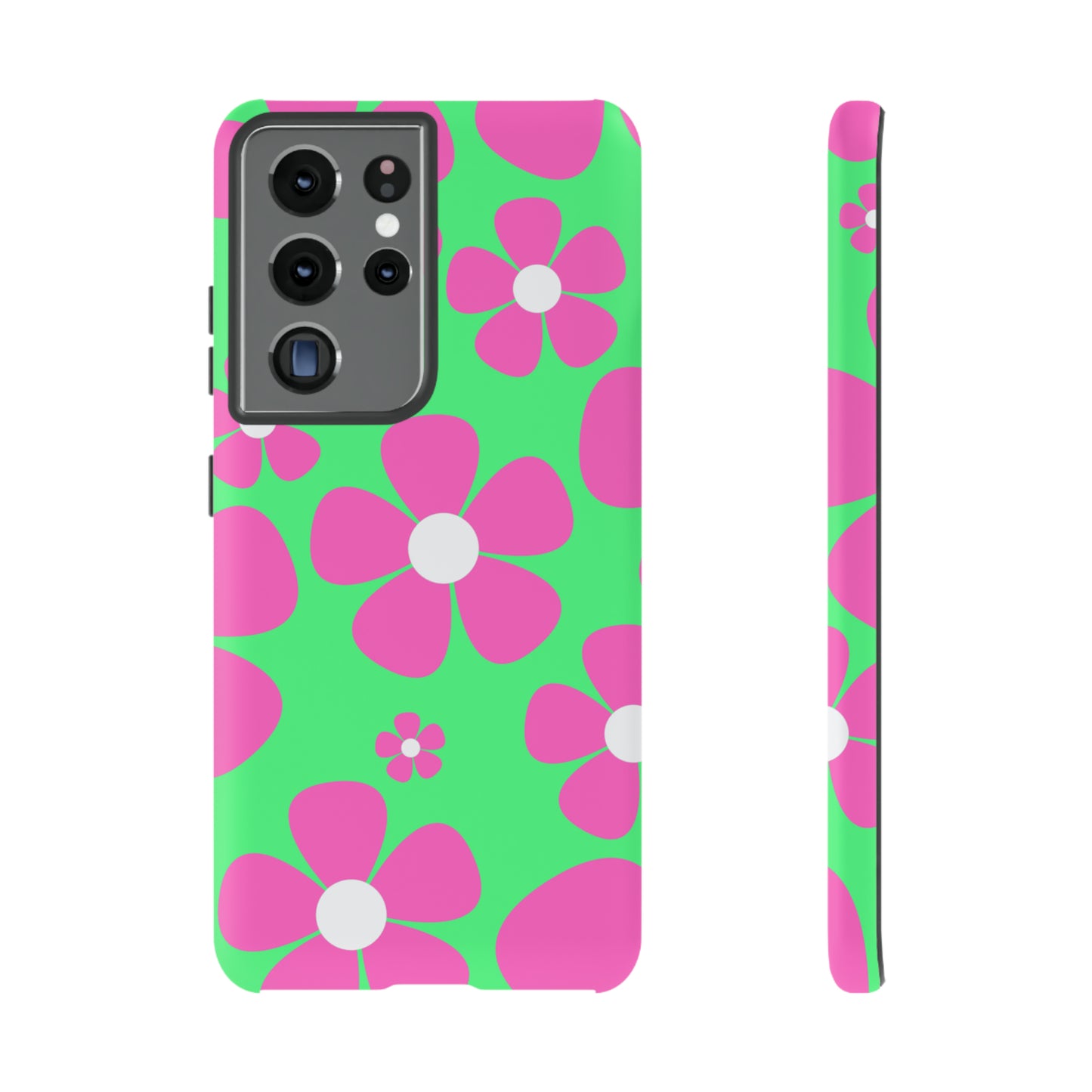 Green with pink flowers protective case