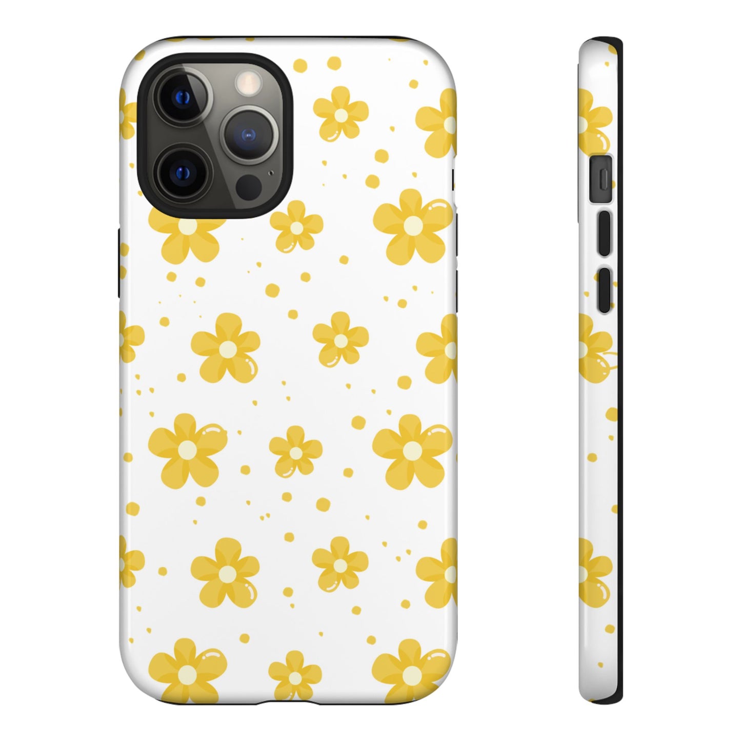 Yellow Flowers Protective Phone Case for Google, Apple and Samsung Phones