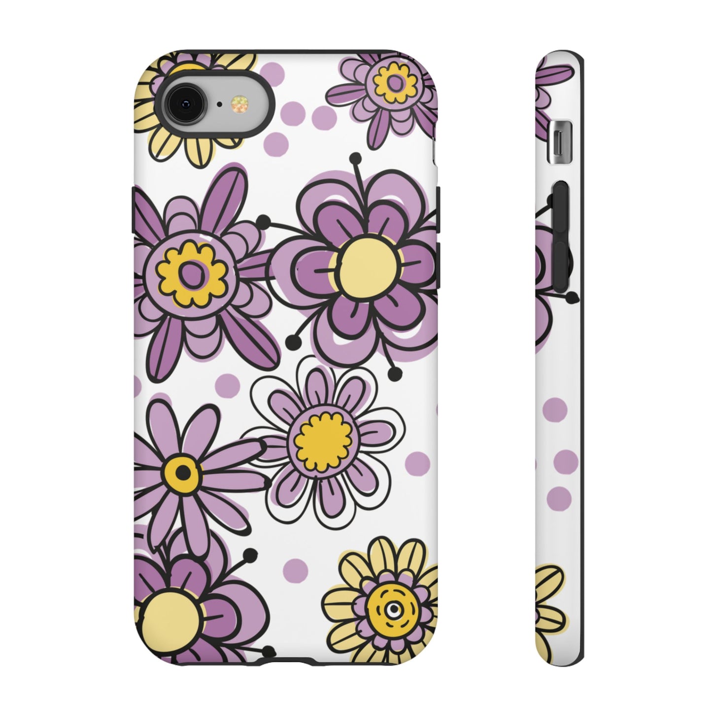 Purple Flowers Protective Phone Case