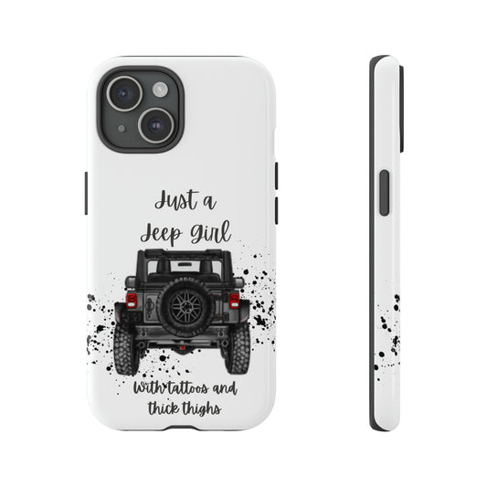 Off Road Girl with Tattoos and Thick Thighs Grey Protective Phkne Case