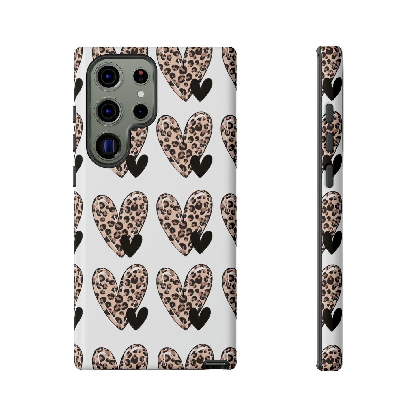 Leopard Hearts Protective Case for IPhone. Samsung and Google phones