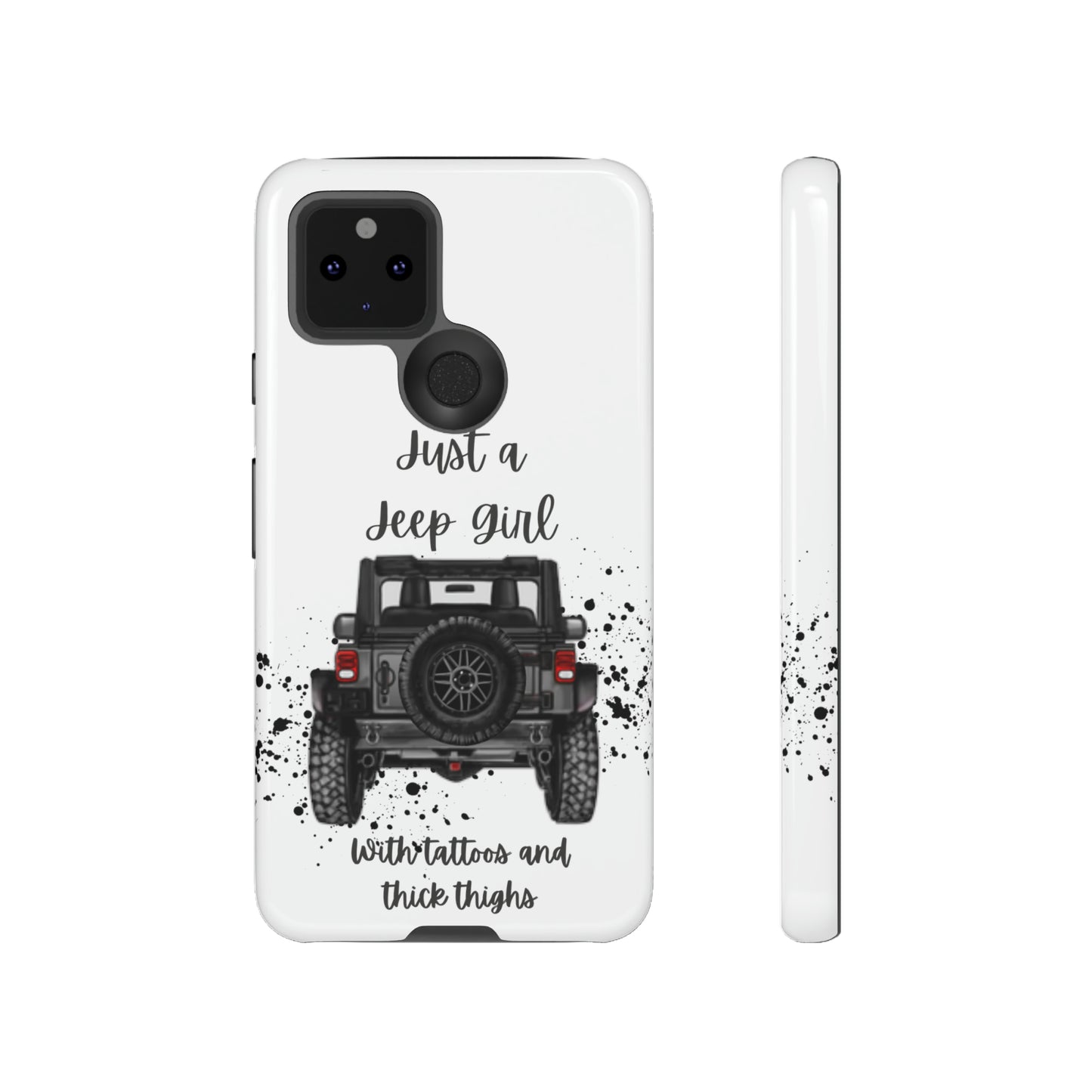 Off Road Girl with Tattoos and Thick Thighs Grey Protective Phkne Case