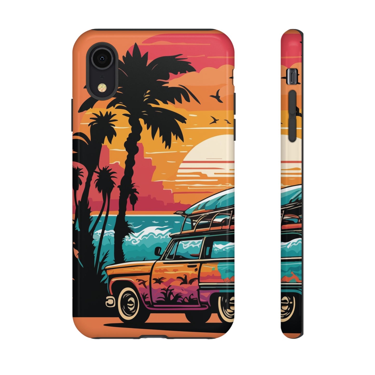 Summer Retro Sunset Protective Phone Case