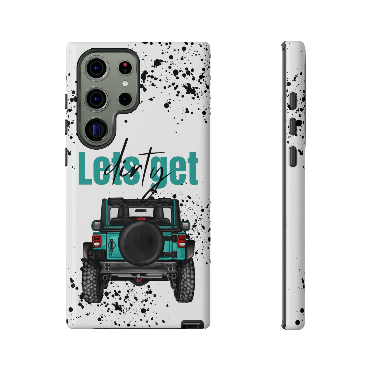 Lets Get Dirty Protective Phone Case for Iphone, Google and Samsung Splatter Turquoise