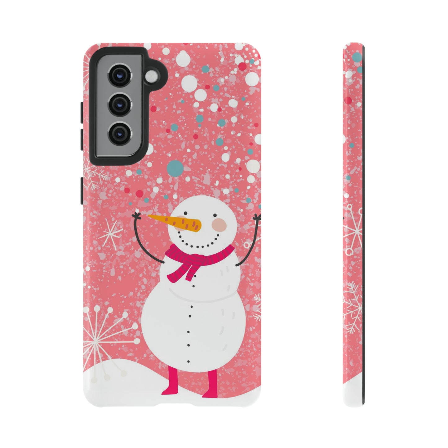 Pink Snowman Protective Case for Iphone, Samsung and a Google phones