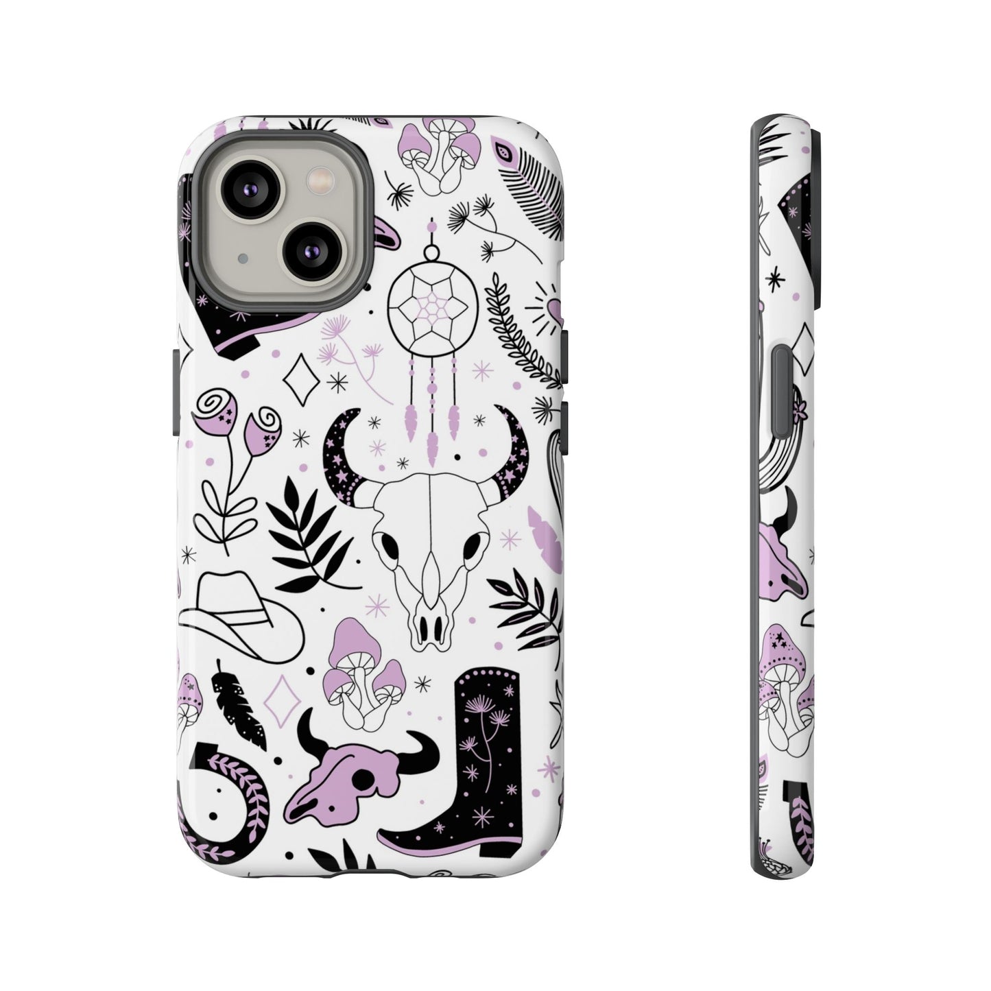 Purple and Black Western Protective Drop Proof Case Iphone, Samsung and Google phones