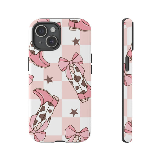 Cowboy Boots and Bows Protective Phone Case