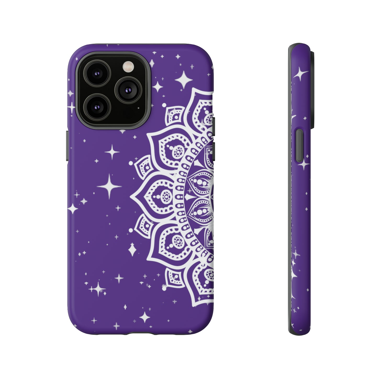 Purple mandala protective phone case for iPhone, Samsung and Google