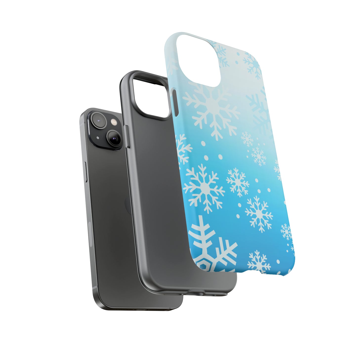 Winter, frozen, snowflake ombré protective phone case for Google, Samsung and IPhone