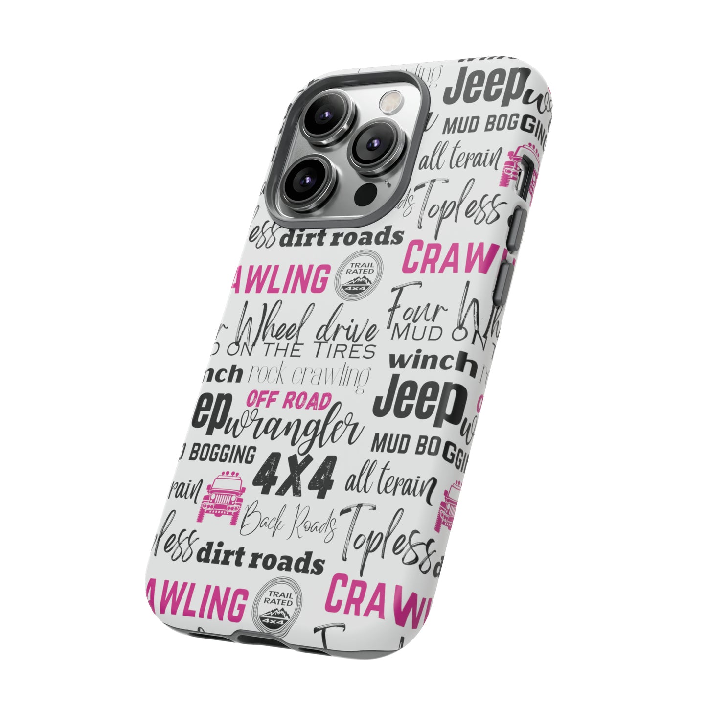 Off Road Subway Art Splash of Pink Protective Phone Case for Iphone, Samsung and Google Phones