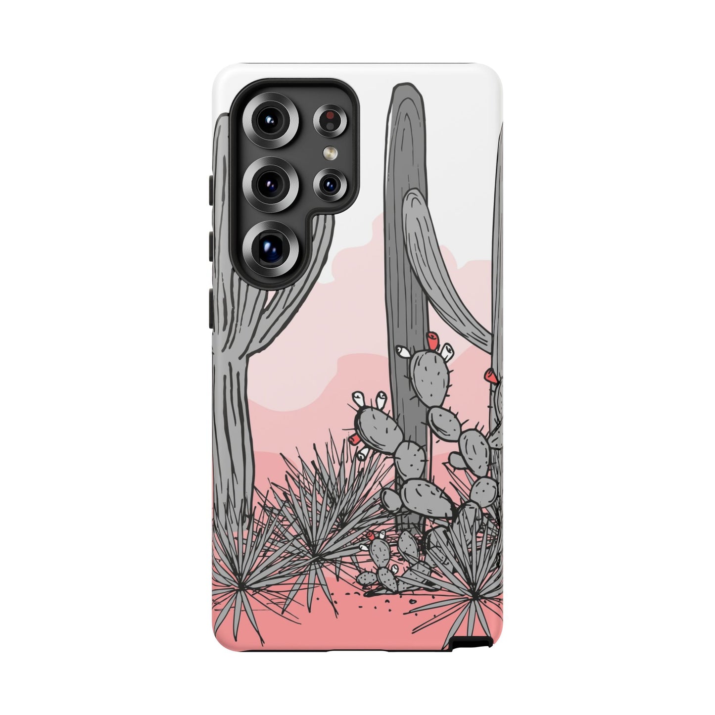 Pastel Cactus Sunset Protective Phone Case
