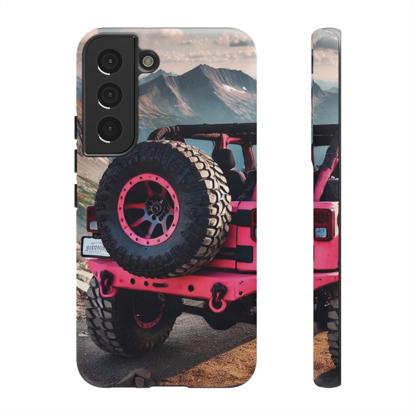 Pink Jeep Tire Protective Phone Case