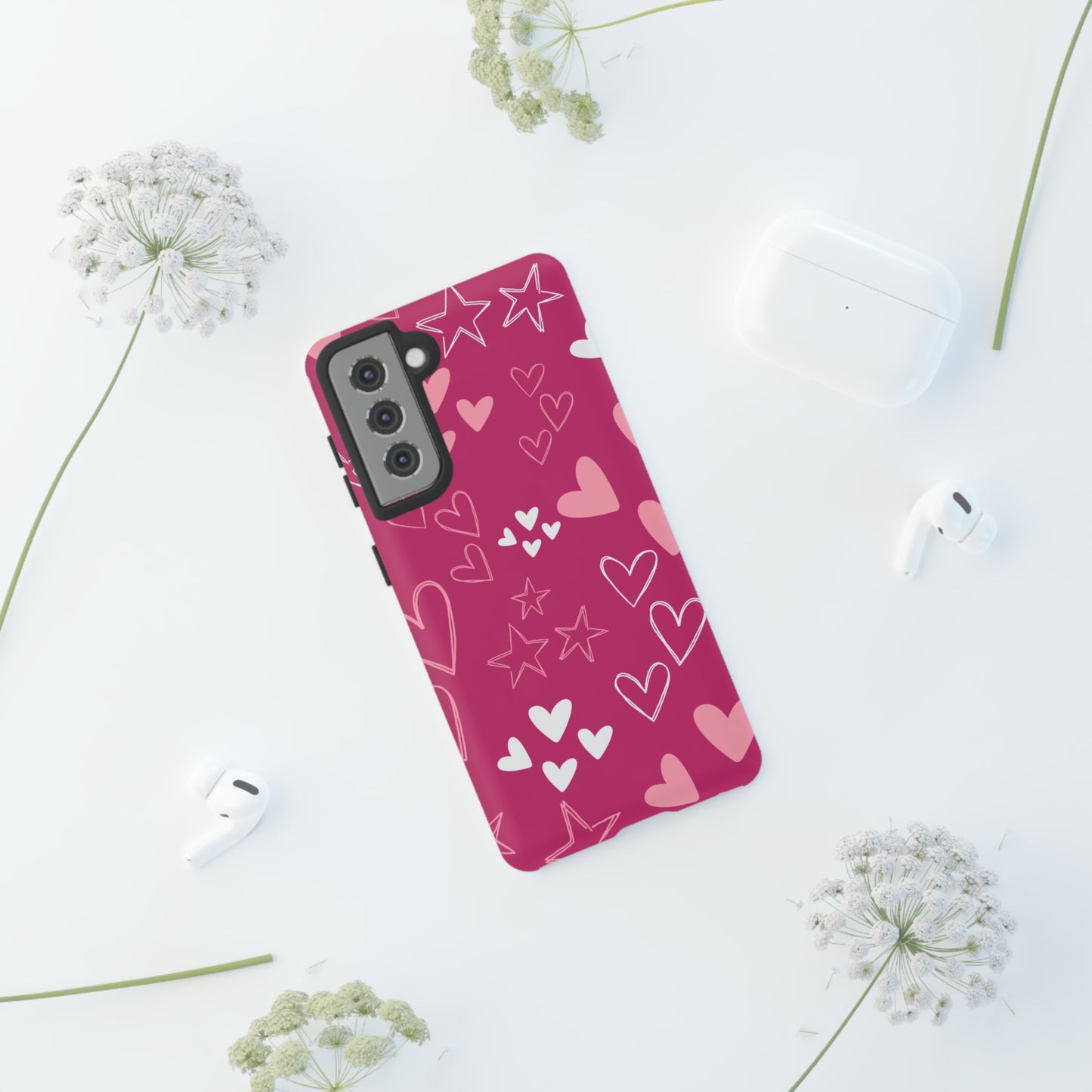 Heart and Stars Protective Case for Google, IPhone and Samsung phones