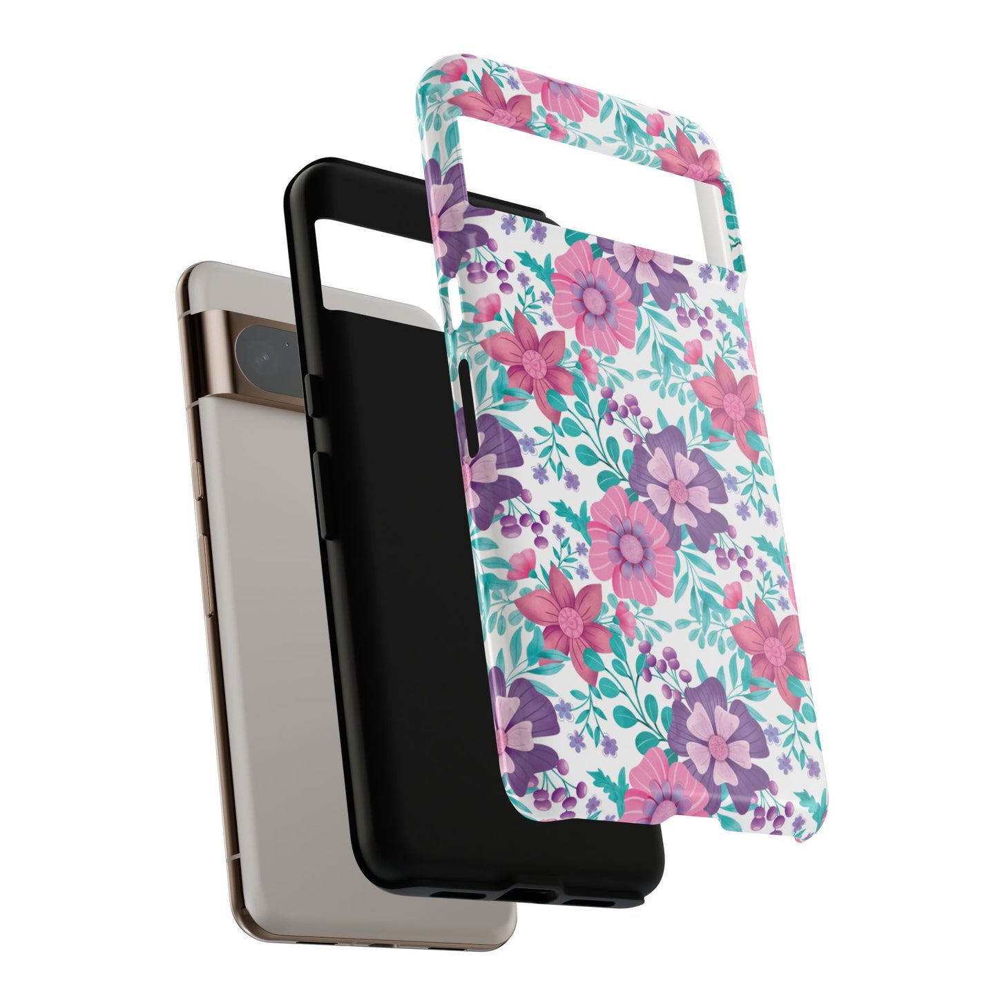 Pastel Flowers Protective Phone Case