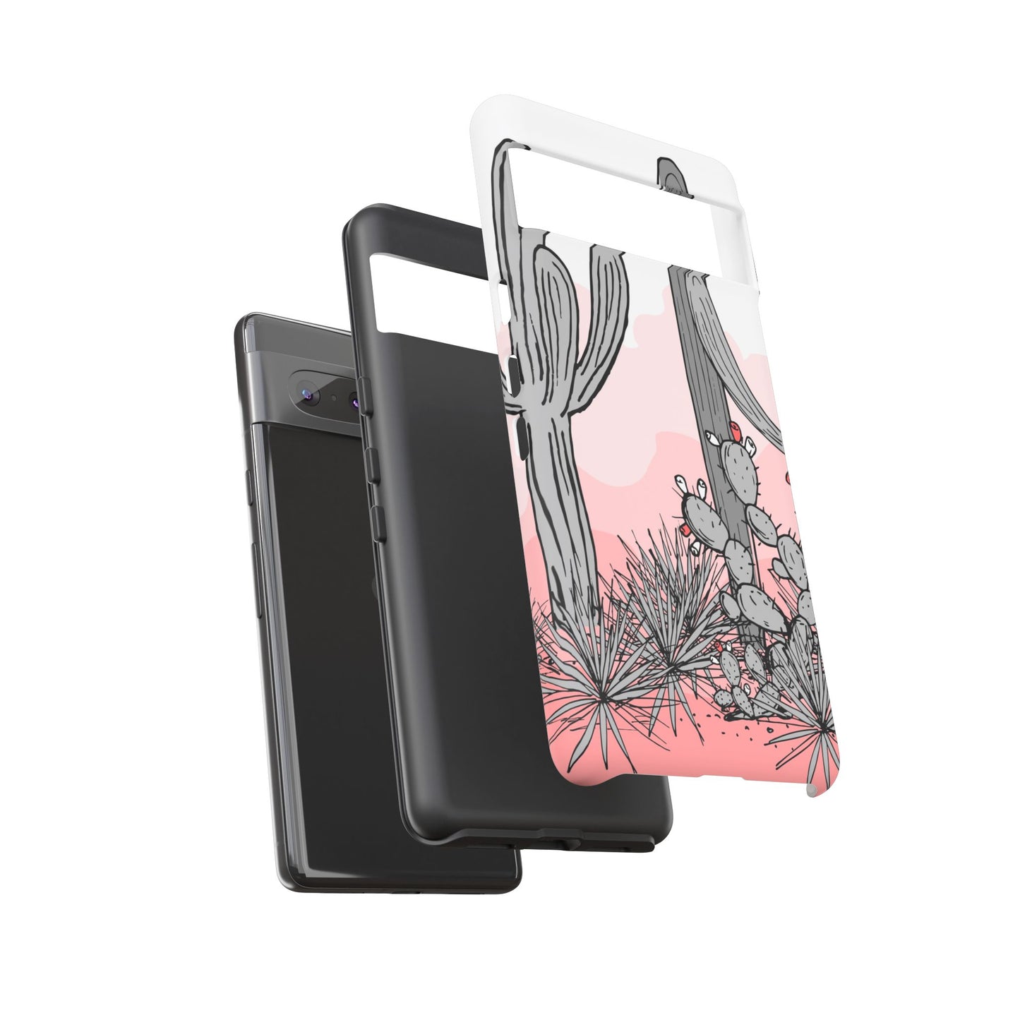 Pastel Cactus Sunset Protective Phone Case