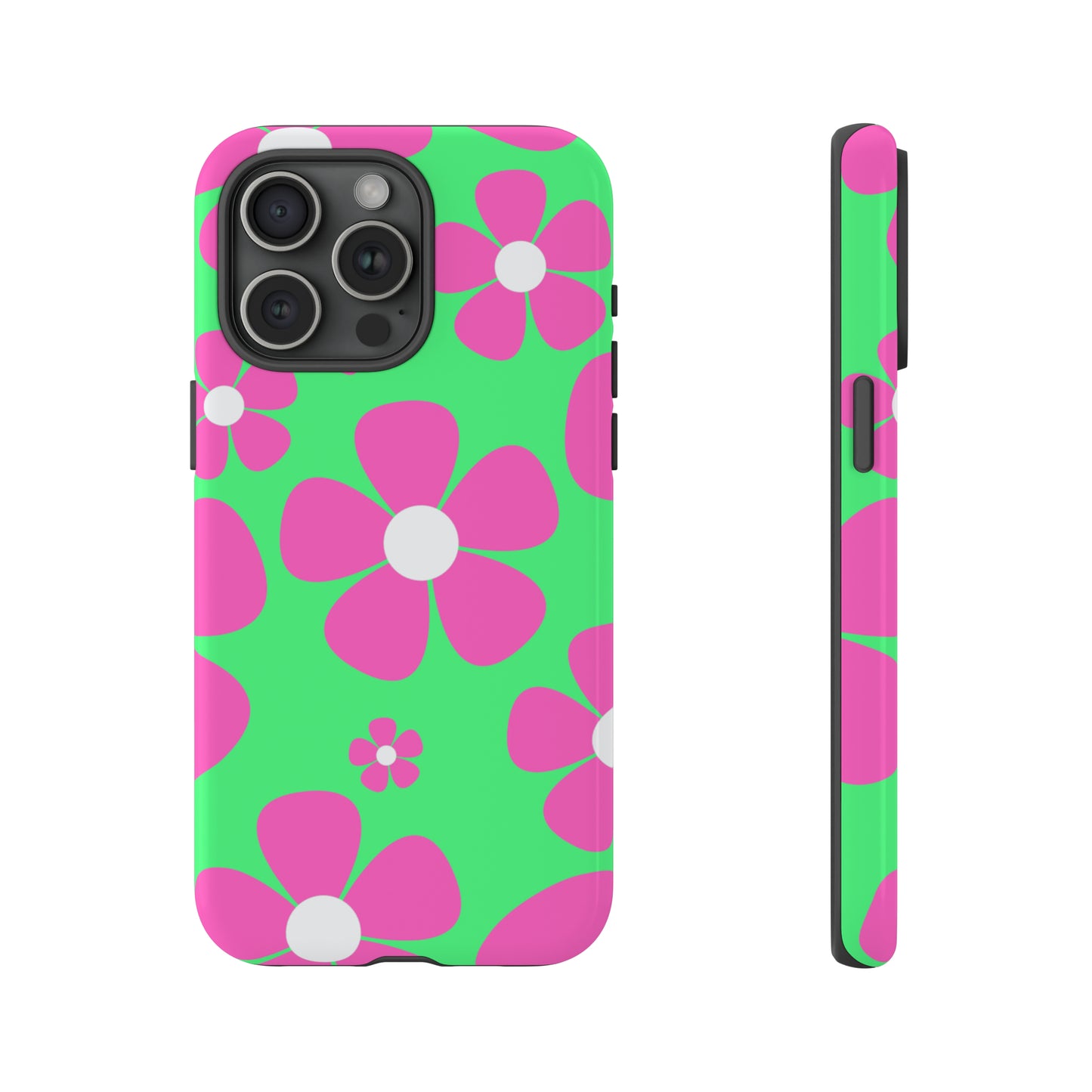 Green with pink flowers protective case