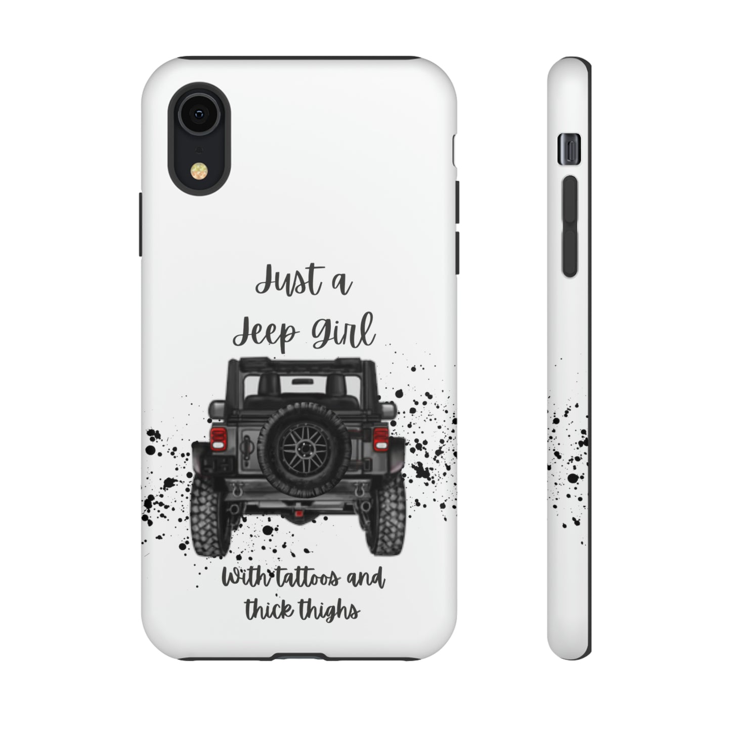 Off Road Girl with Tattoos and Thick Thighs Grey Protective Phkne Case