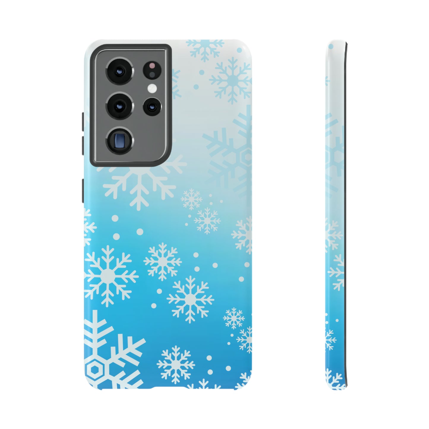 Winter, frozen, snowflake ombré protective phone case for Google, Samsung and IPhone