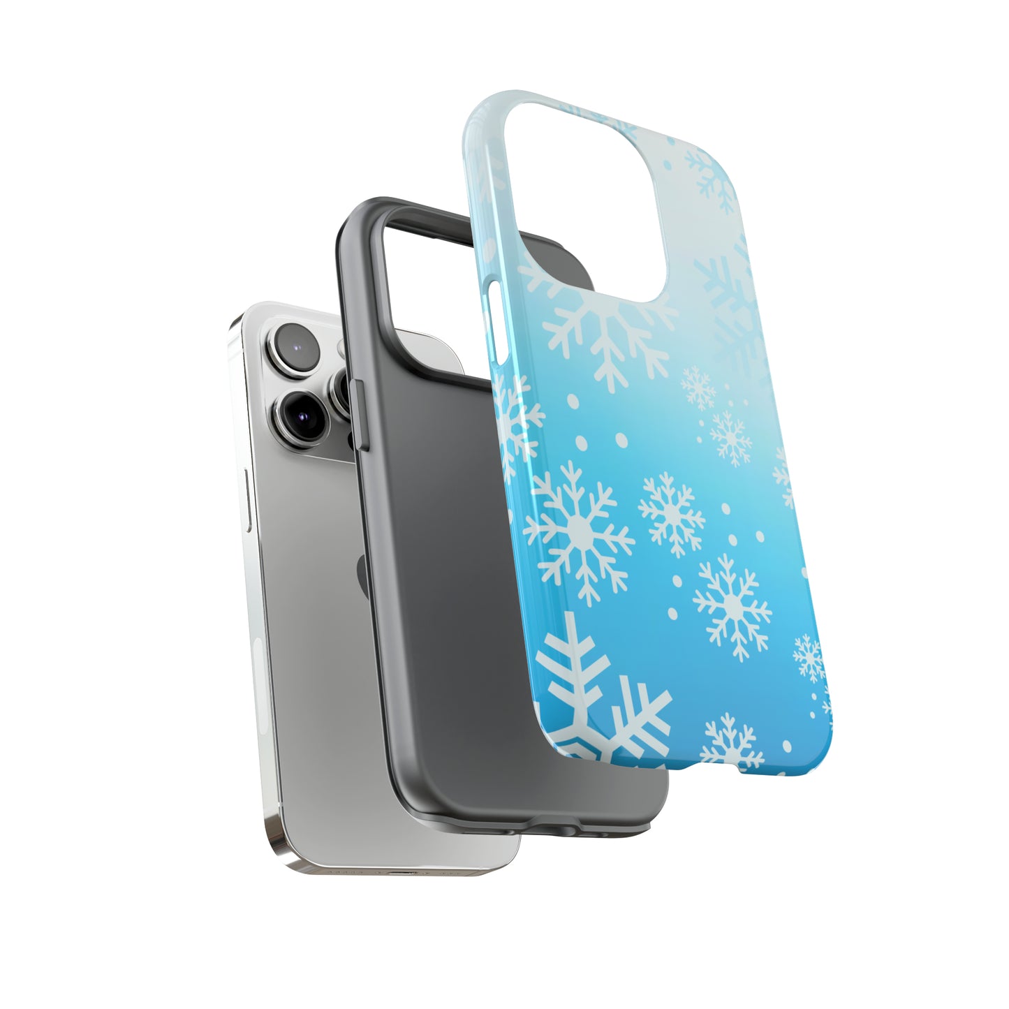 Winter, frozen, snowflake ombré protective phone case for Google, Samsung and IPhone