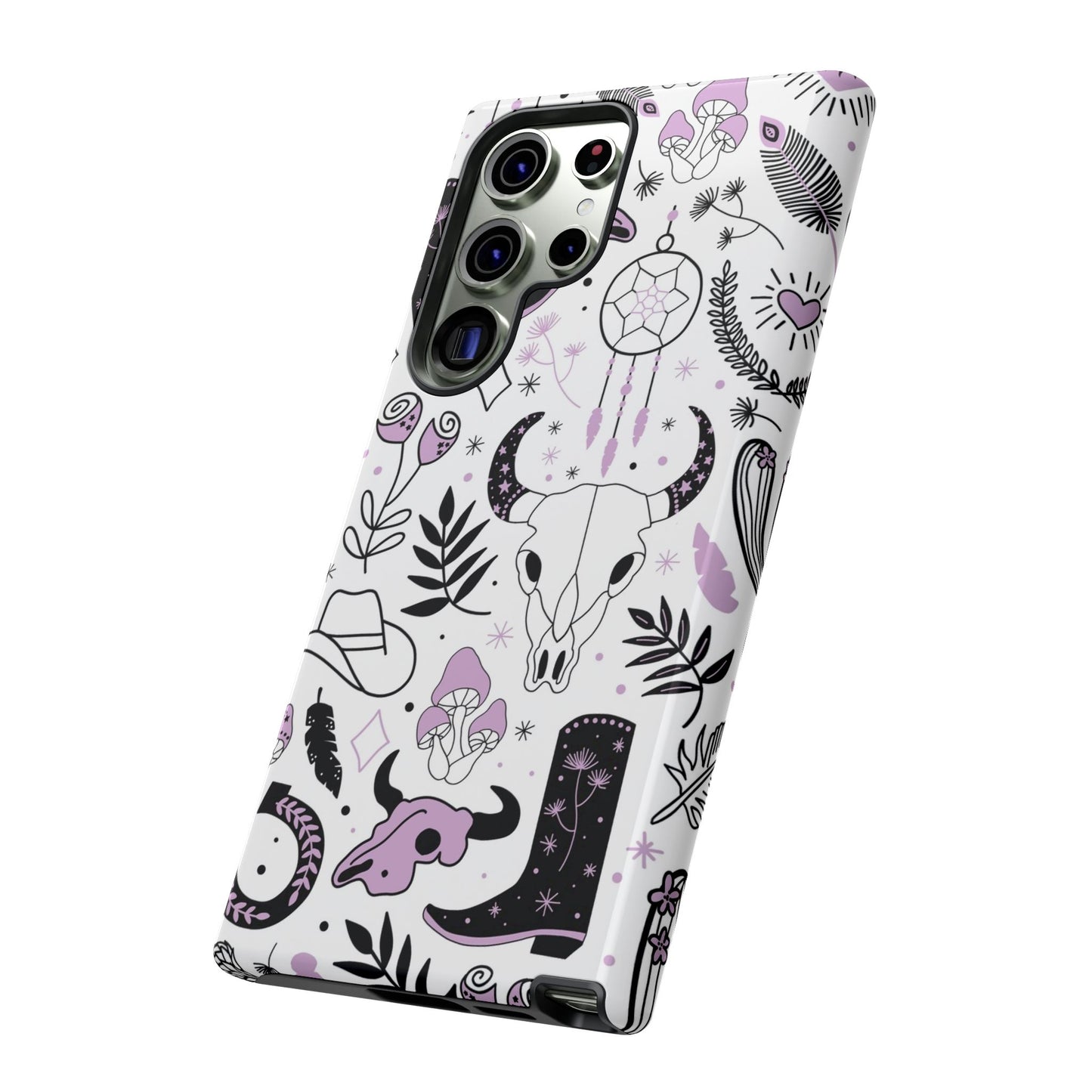 Purple and Black Western Protective Drop Proof Case Iphone, Samsung and Google phones