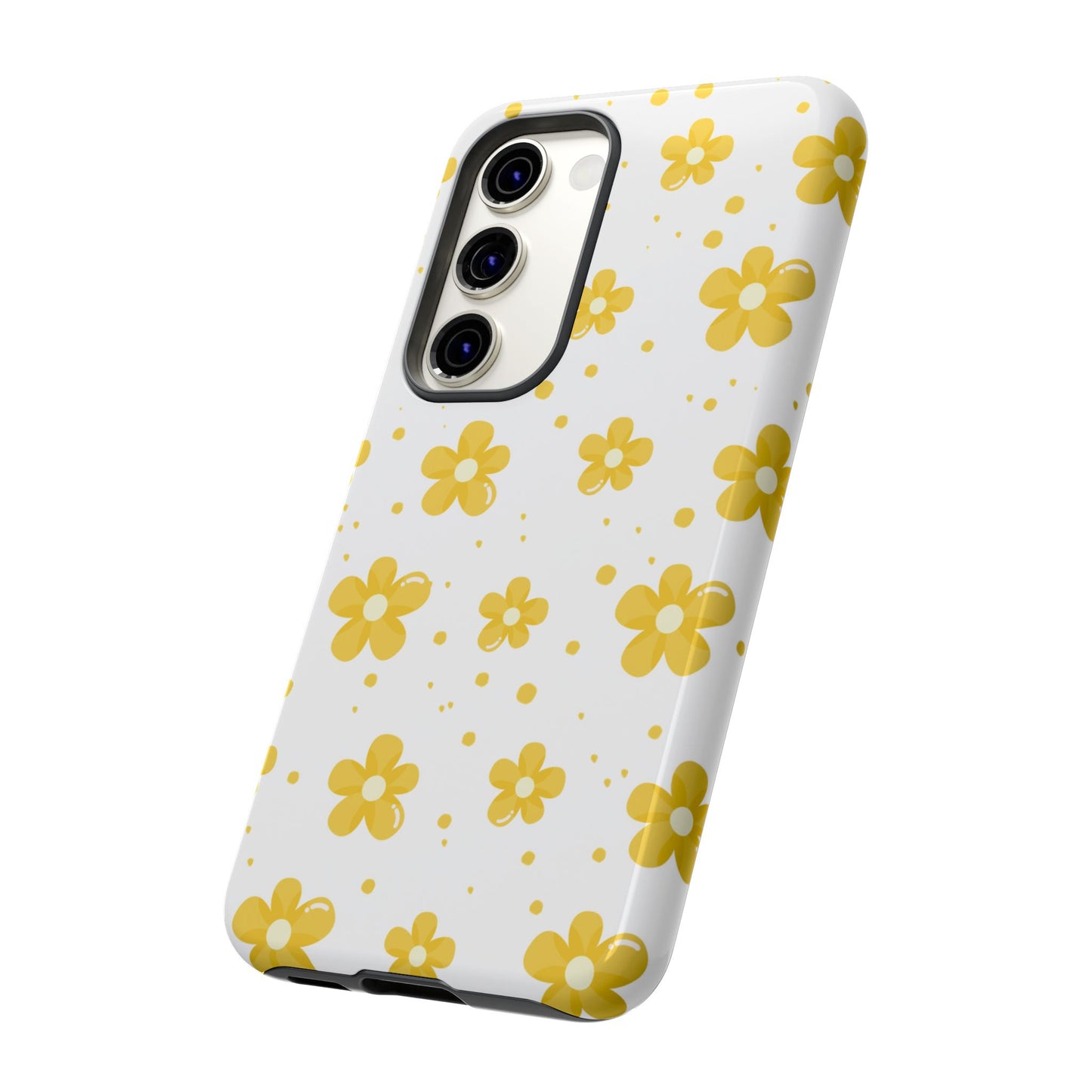 Yellow Flowers Protective Phone Case for Google, Apple and Samsung Phones
